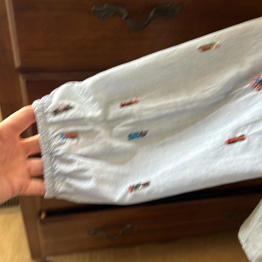 Velvet by Graham & Spencer striped peasant top with embroidery. - Picture 7 of 11
